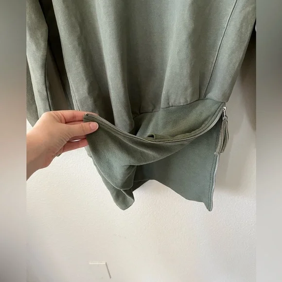 NWT RETROFETE Desreen Asymmetrical Sweater Dress in Army Green Women's Size XS - Picture 8 of 16